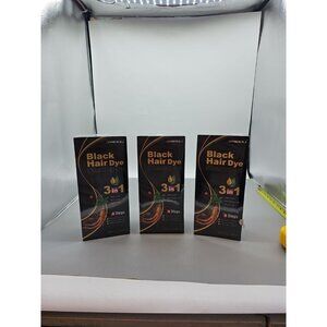 Black Hair Dye Shampoo Instant 3 in 1 +100% Grey Coverage Lot Of 3 Free Ship